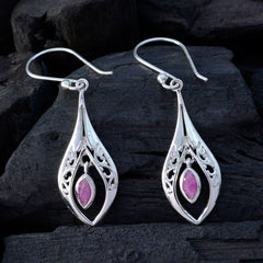 Ivy Red Whisper thin Solitaire Dangle Earring