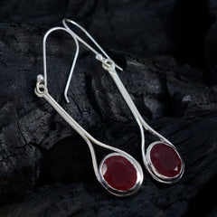 Julia Red Dainty Solitaire Dangle Earring