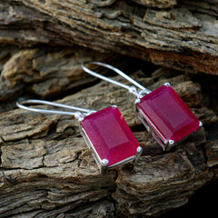 Katarina Red Classic Solitaire Dangle Earring