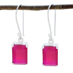 Katarina Red Classic Solitaire Dangle Earring Indian Ruby Red Dangle