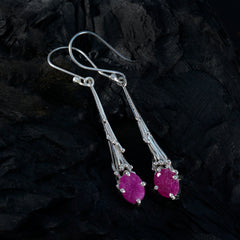Katharina Red Dainty Solitaire Dangle Earring