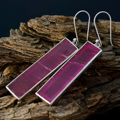 Laura Red Edgy Solitaire Dangle Earring