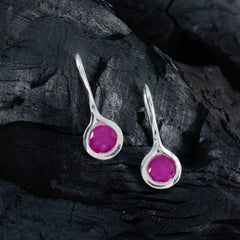Isabella Red Delicate Solitaire Dangle Earring