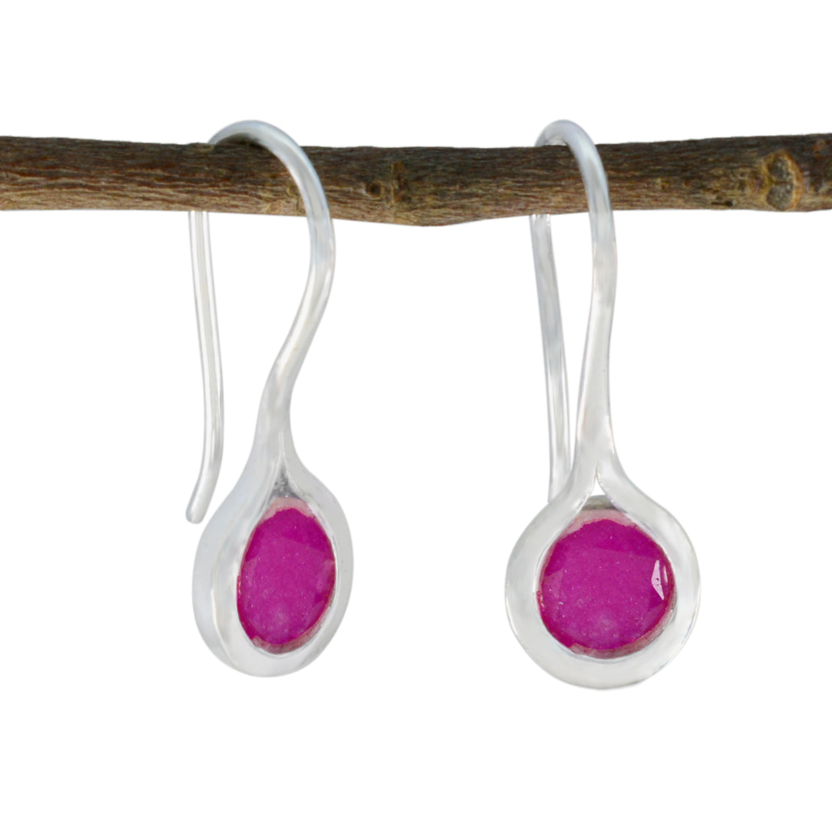 Isabella Red Delicate Solitaire Dangle Earring Indian Ruby Red Dangle