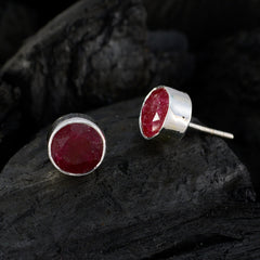 Layla Red Elegant Solitaire Stud Earring