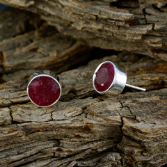 Layla Red Elegant Solitaire Stud Earring