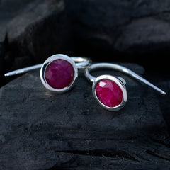 Leah Red Whisper thin Solitaire Dangle Earring