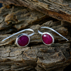 Leah Red Whisper thin Solitaire Dangle Earring