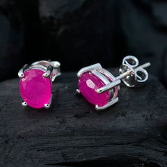 Aisha Red Dainty Solitaire Stud Earring