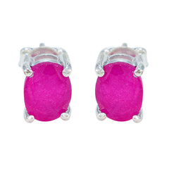 Aisha Red Dainty Solitaire Stud Earring Indian Ruby Red Stud