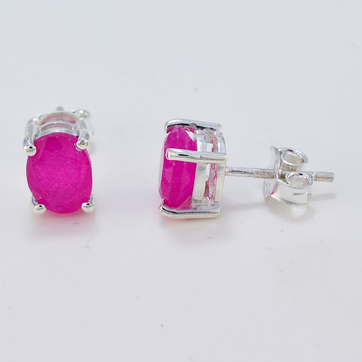 Aisha Red Dainty Solitaire Stud Earring