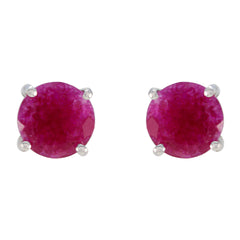 Lili Red Delicate Solitaire Stud Earring Indian Ruby Red Stud