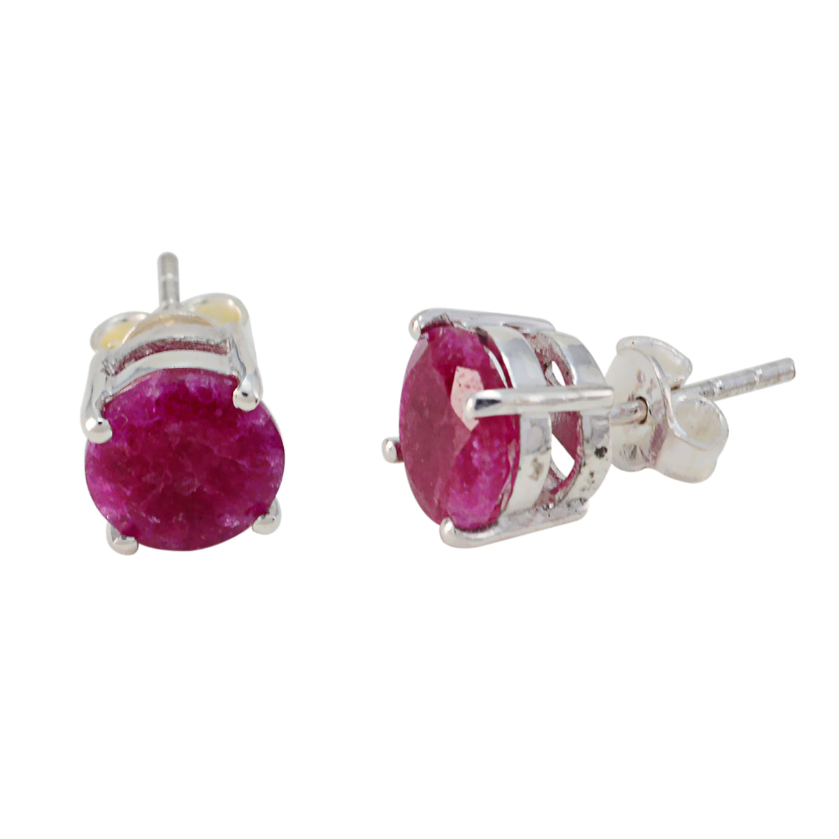 Lili Red Delicate Solitaire Stud Earring
