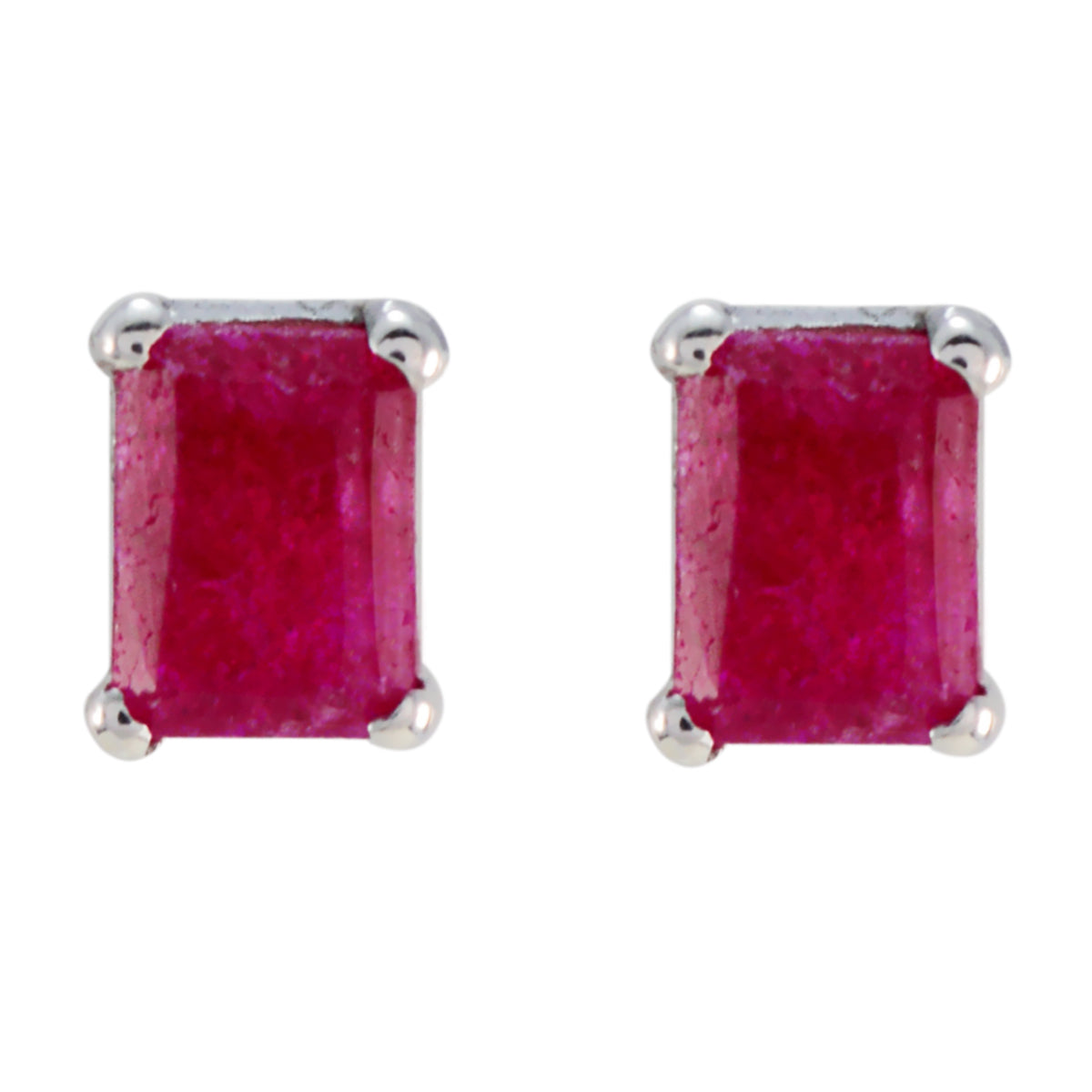 Lily Red Elegant Solitaire Stud Earring Indian Ruby Red Stud