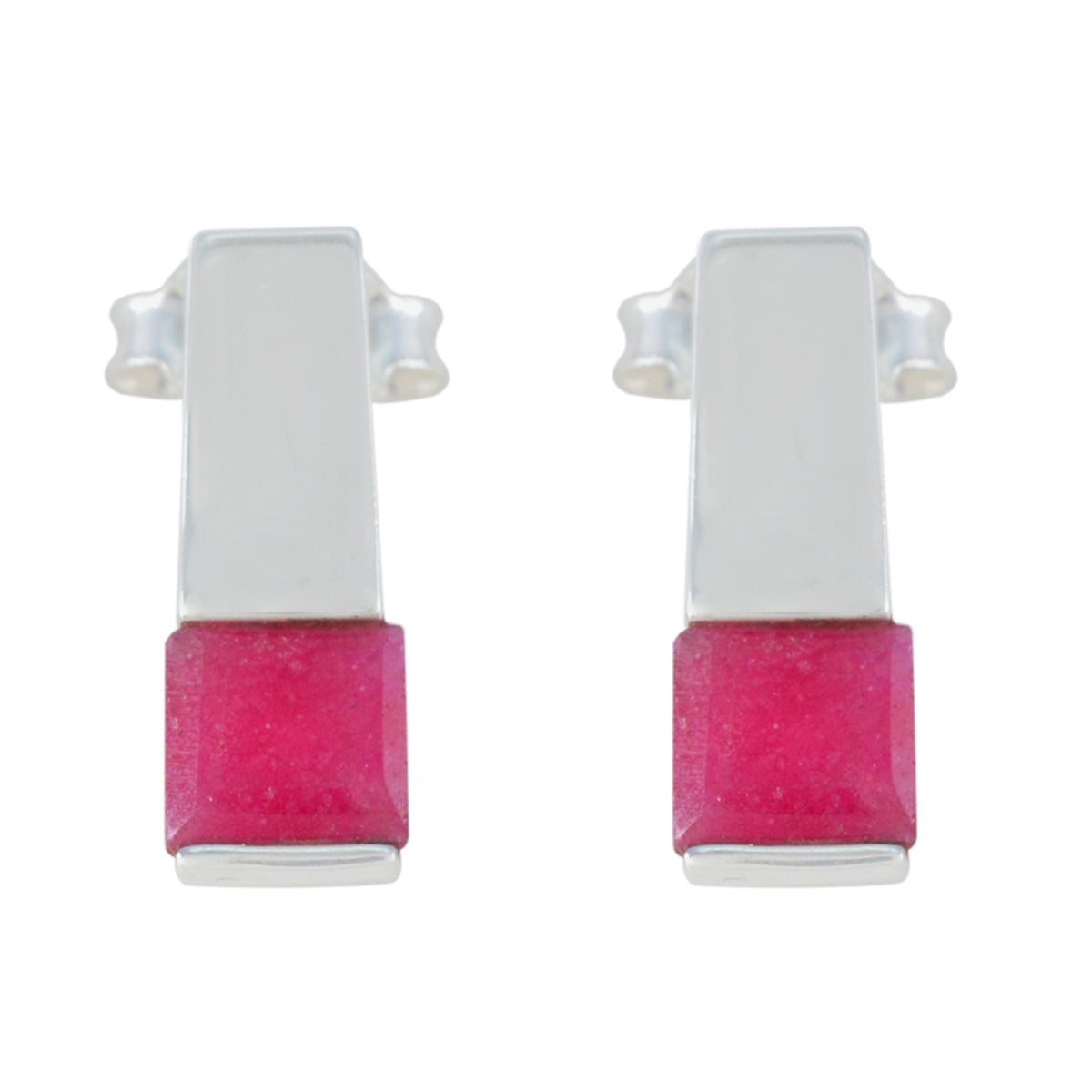 Lili Red Dainty Solitaire Stud Earring Indian Ruby Red Stud