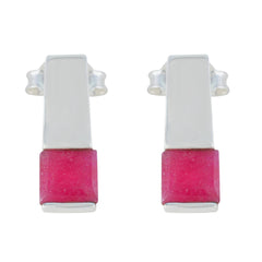 Lili Red Dainty Solitaire Stud Earring Indian Ruby Red Stud