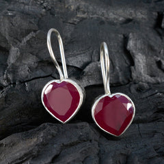 Lucia Red Featherlight Solitaire Dangle Earring