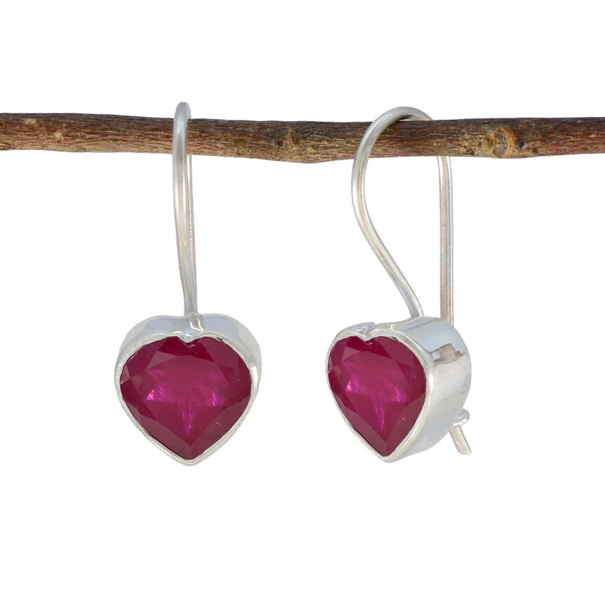 Lucia Red Featherlight Solitaire Dangle Earring Indian Ruby Red Dangle