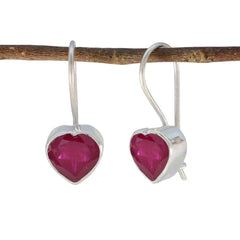 Lucia Red Featherlight Solitaire Dangle Earring Indian Ruby Red Dangle
