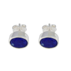 Ying Blue Delicate Solitaire Stud Earring Indian Blue Sapphire Blue Stud