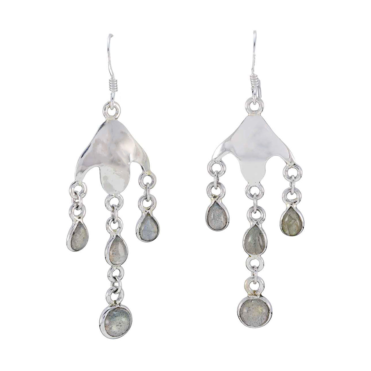 Sofia Grey Tiny multiple Dangle Earring Labradorite Gray Dangle