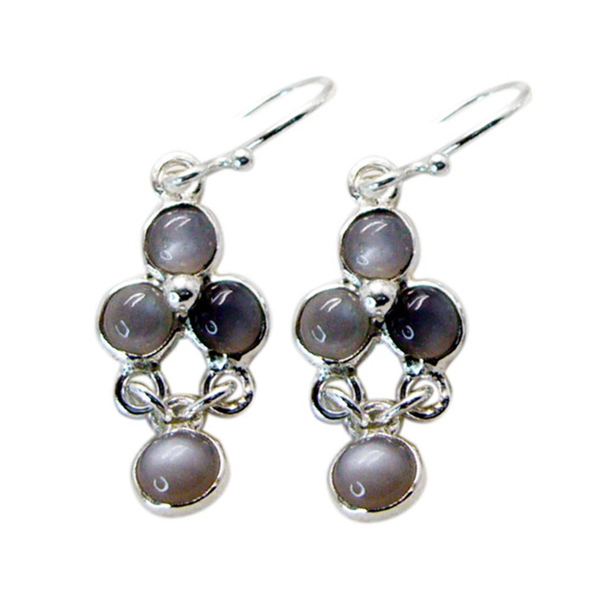 Sophia Grey Delicate multiple Dangle Earring Labradorite Gray Dangle
