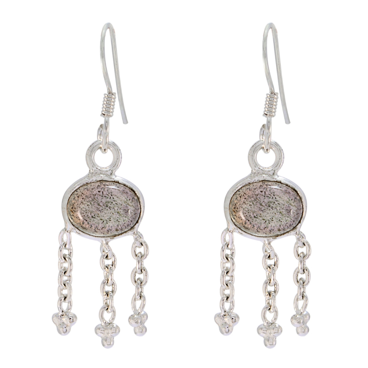 Audrey Grey Dainty multiple Dangle Earring Labradorite Gray Dangle