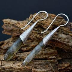 Min seo Grey Edgy Solitaire Dangle Earring