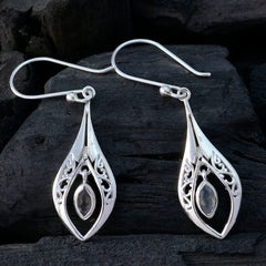 Xiu Grey Whisper thin Solitaire Dangle Earring