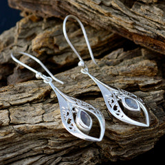 Xiu Grey Whisper thin Solitaire Dangle Earring