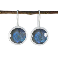 Genesis Grey Edgy Solitaire Dangle Earring Labradorite Gray Dangle