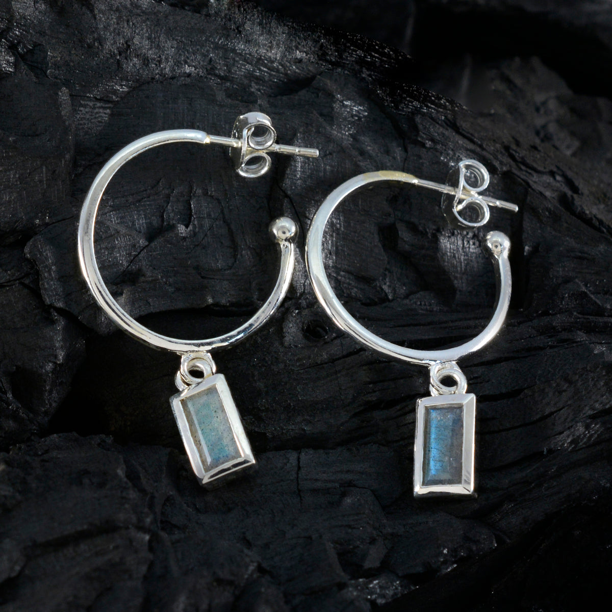 Sophia Grey Slim Solitaire Dangle Earring