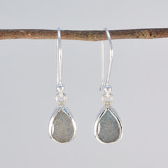 Eun ji Grey Dainty Solitaire Dangle Earring