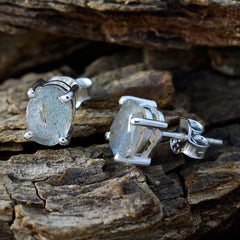 Andrea Grey Delicate Solitaire Stud Earring
