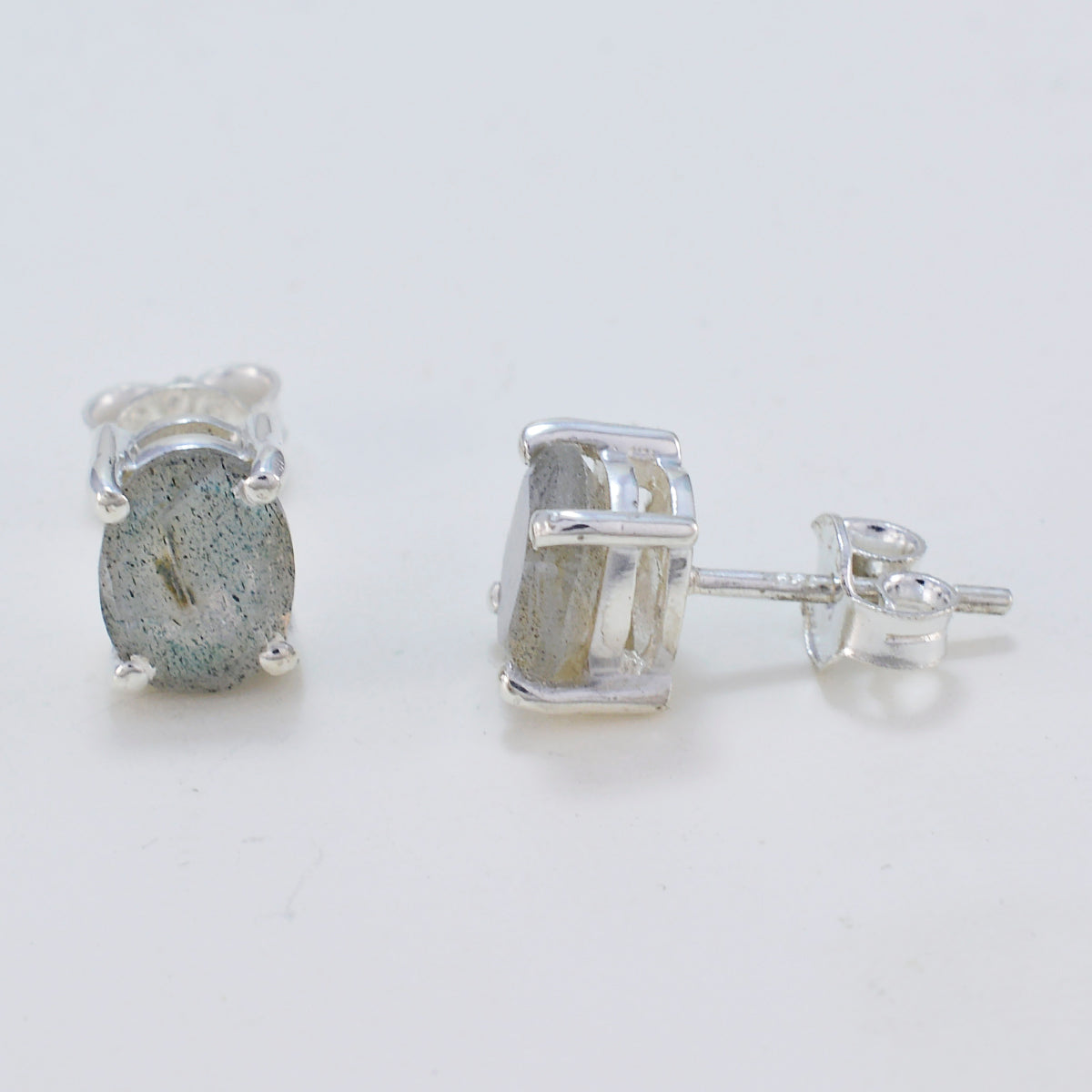 Andrea Grey Delicate Solitaire Stud Earring