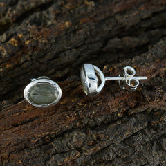 Li Lee Grey Delicate Solitaire Stud Earring