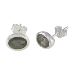 Li Lee Grey Delicate Solitaire Stud Earring