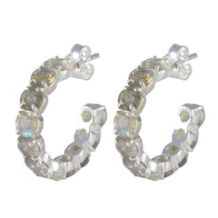 Bianca Grey Slim multiple Stud Earring Labradorite Gray Stud
