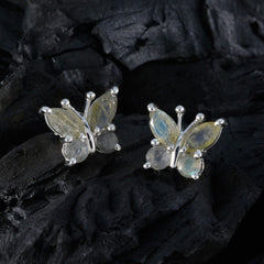 Ida Grey Whisper thin quarter Stud Earring