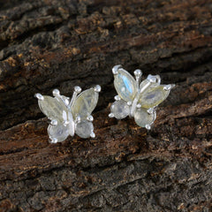 Ida Grey Whisper thin quarter Stud Earring