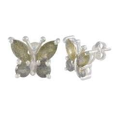 Ida Grey Whisper thin quarter Stud Earring