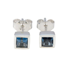 Julieta Blue Elegant Solitaire Stud Earring LBT Blue Stud