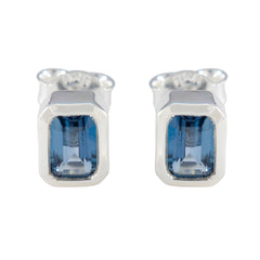 María Blue Elegant Solitaire Stud Earring LBT Blue Stud