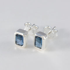 María Blue Elegant Solitaire Stud Earring