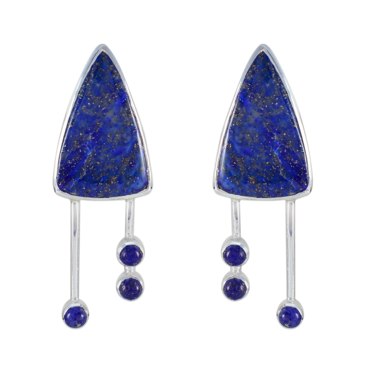 Isabella Blue Edgy multiple Stud Earring Lapis Lazuli Blue Stud