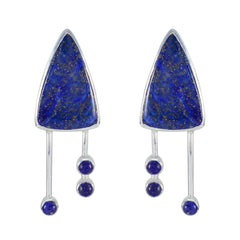 Isabella Blue Edgy multiple Stud Earring Lapis Lazuli Blue Stud