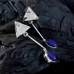 Nella Blue Edgy Solitaire Stud Earring