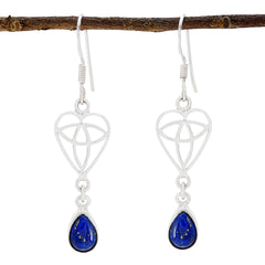 Ivana Blue Dainty Solitaire Dangle Earring Lapis Lazuli Blue Dangle