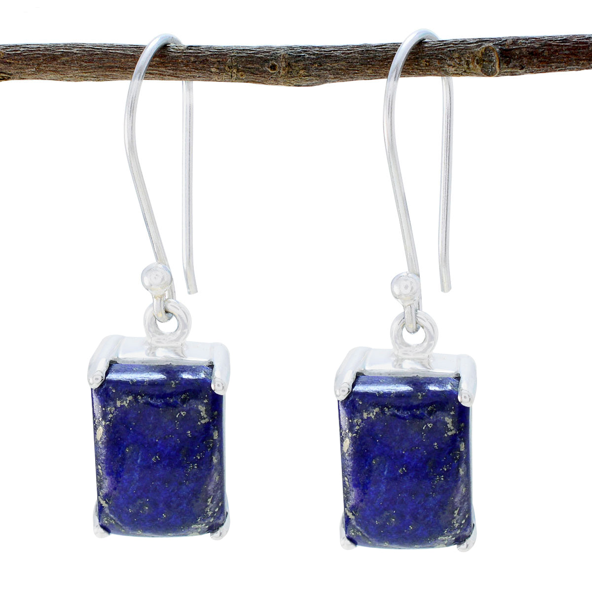 Lucia Blue Minimal Solitaire Dangle Earring Lapis Lazuli Blue Dangle