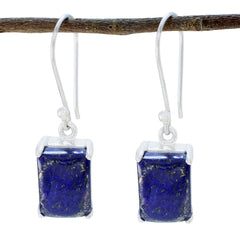 Lucia Blue Minimal Solitaire Dangle Earring Lapis Lazuli Blue Dangle